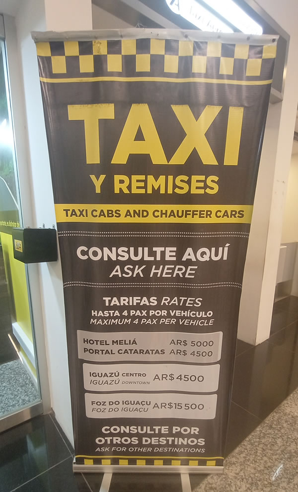 Taxis y remises desde el aeropuerto de cataratas